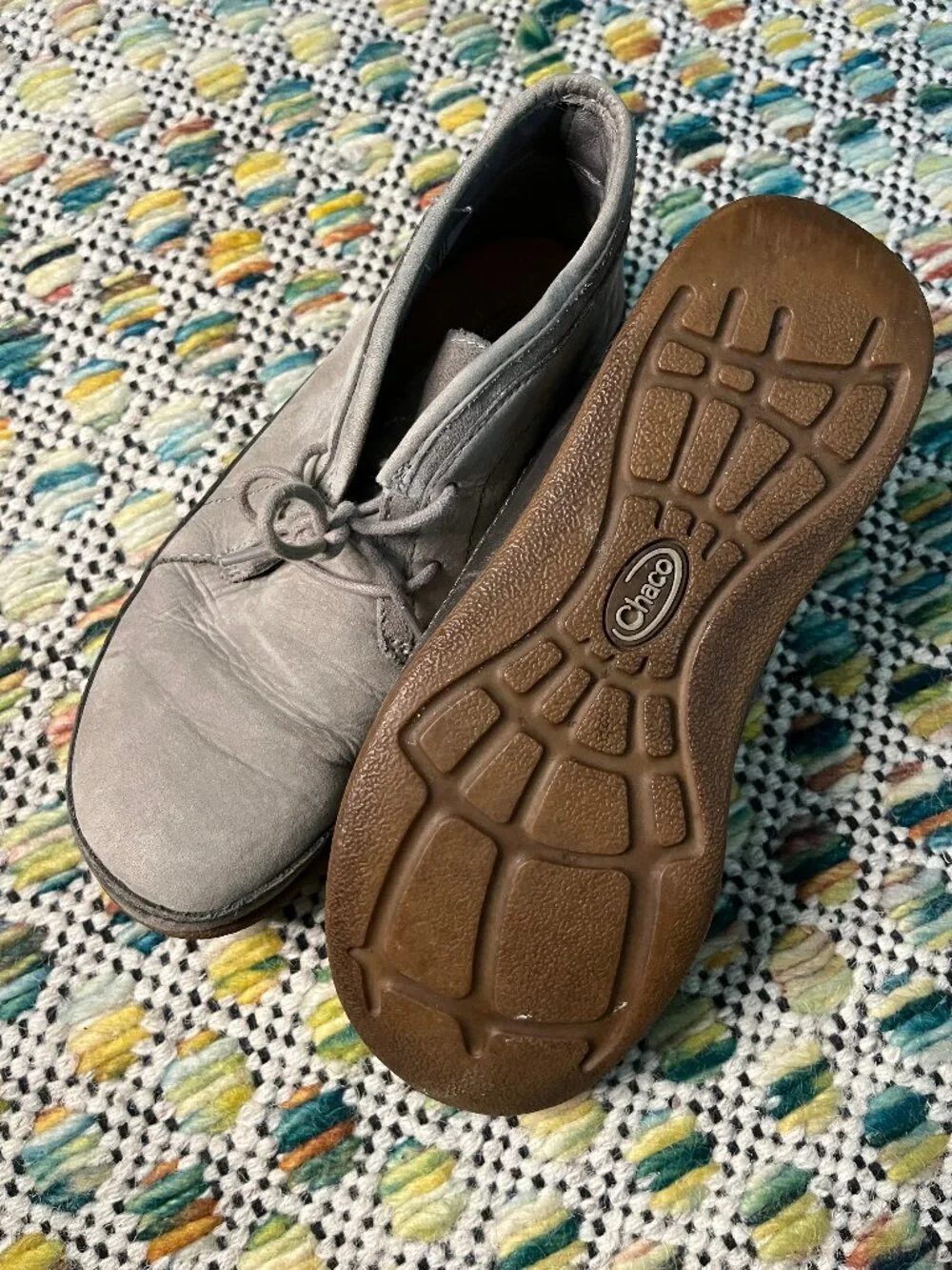 Chaco Kanab Gray Leather Lace-Up Chukka Ankle Boots